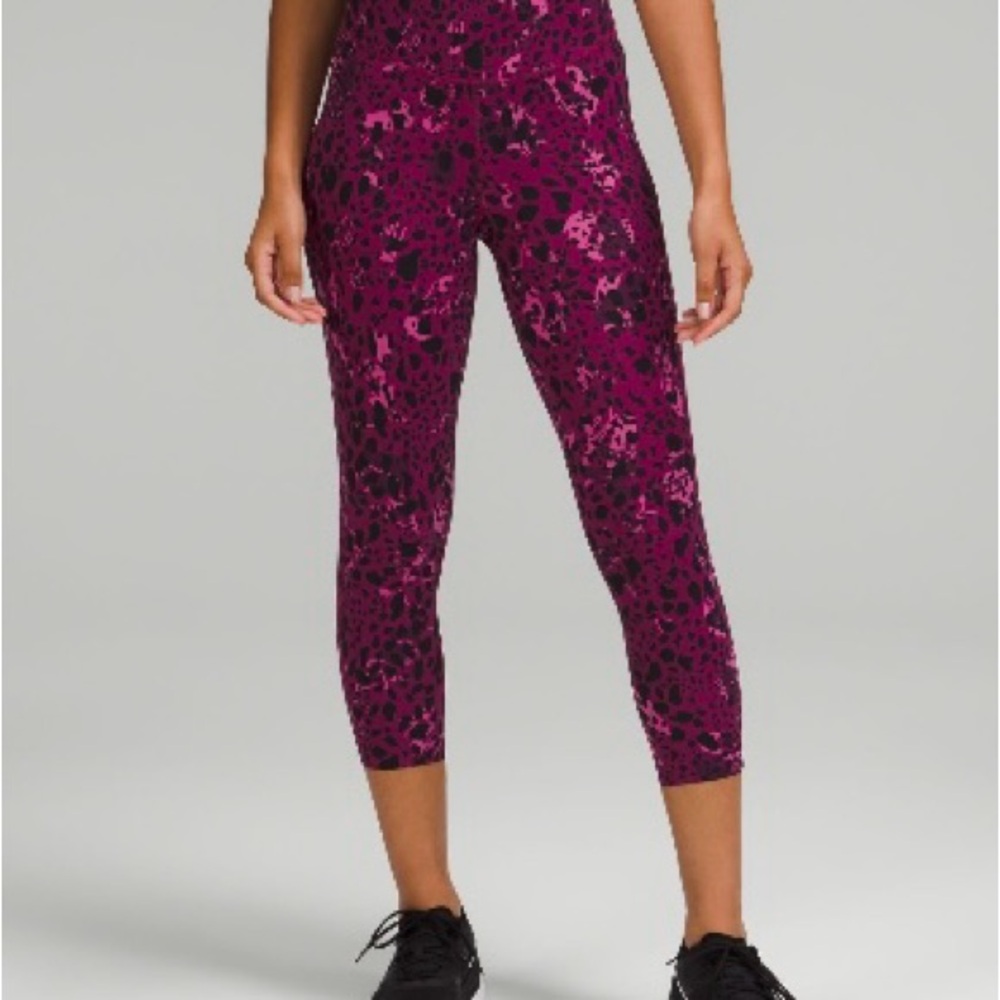 Lululemon Athletica Magenta Patterned Leggings
